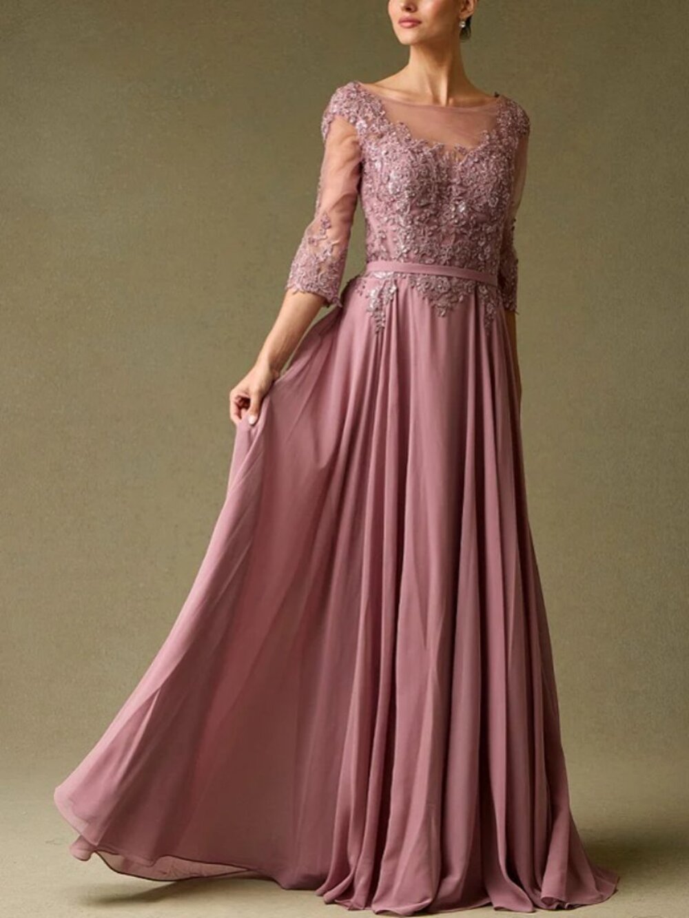 FORMAL DRESS, MOTHER OF THE BRIDE/GROOM GOWN. NAVY BLUE,PINK, WITH SLEEVES PARTY